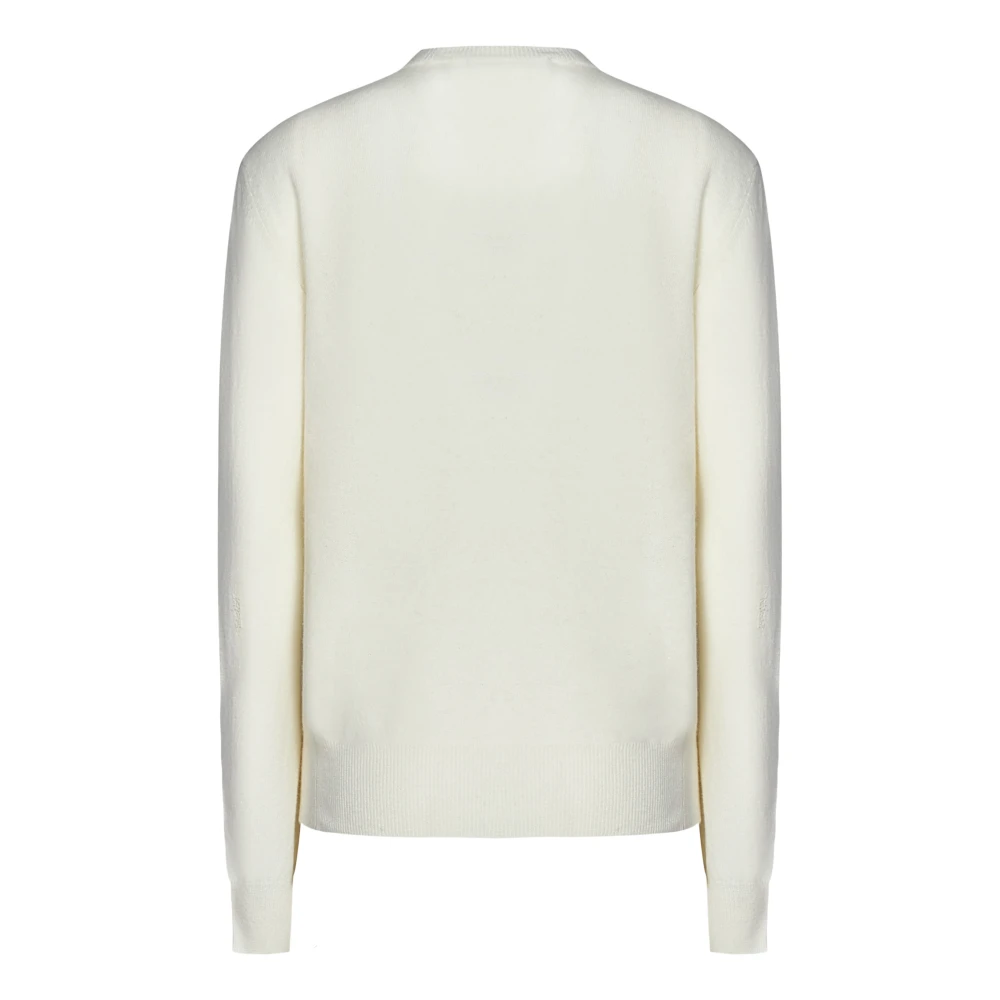 Dsquared2 Witte Wol Crewneck Sweater met Logo White Dames