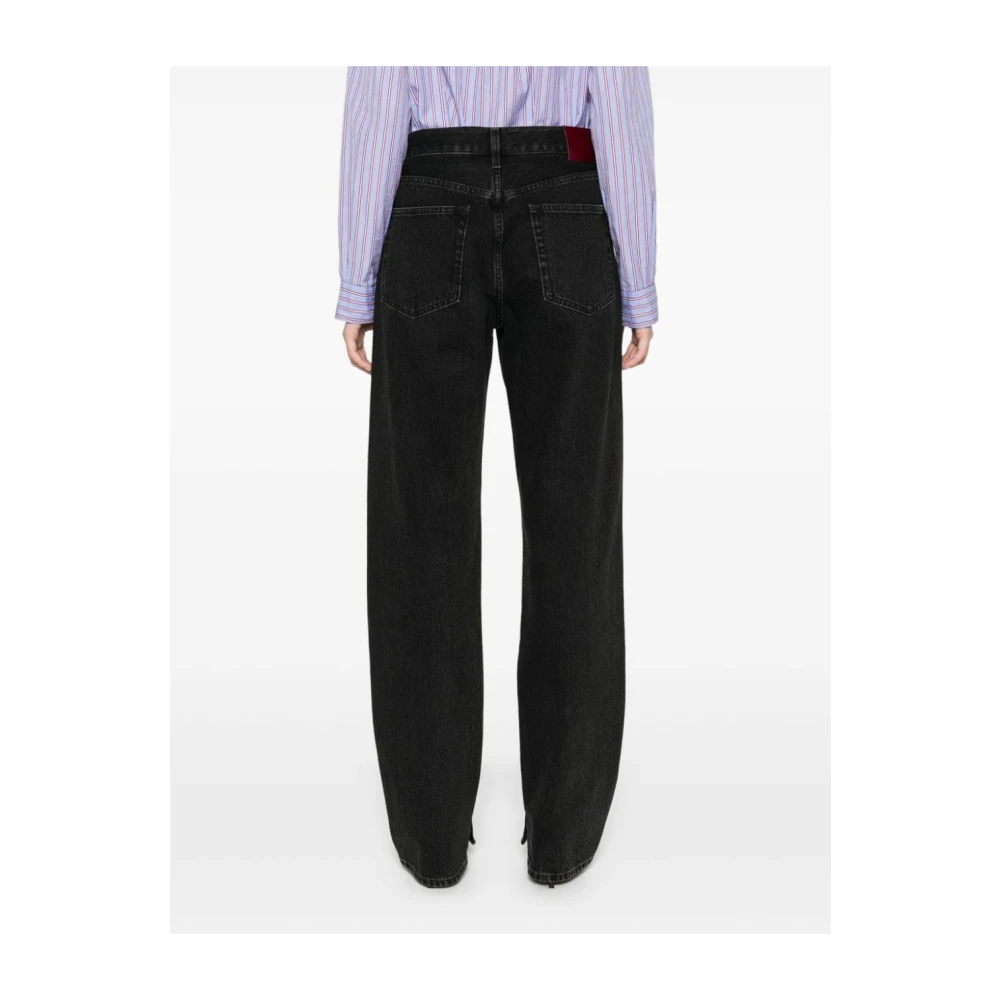 Gucci Grijze Gewassen Denim Straight Leg Jeans Gray Dames