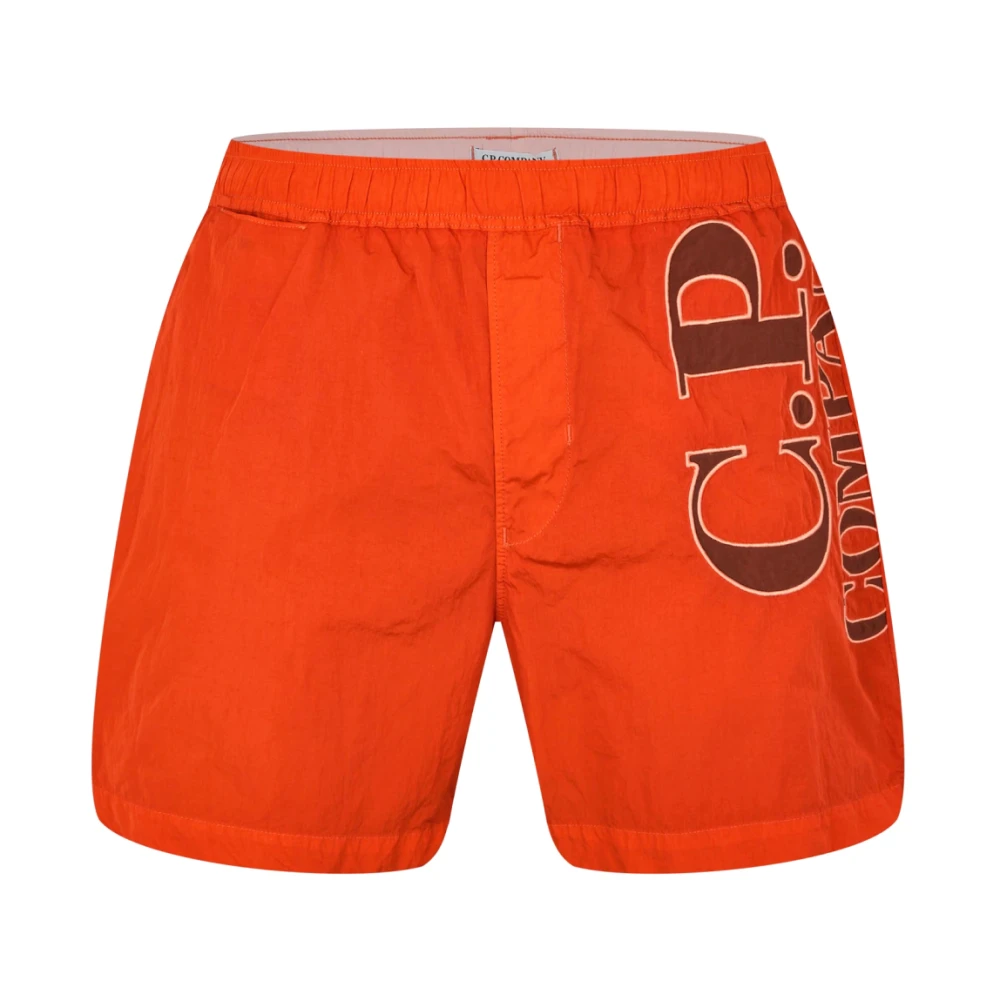 C.P. Company Eco-Chrome R Logo Zwemshorts Orange Heren