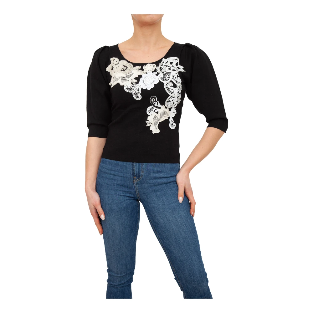 Twinset Women's Black Round Neck Knitwear - Round-Neck Knitwear - L - Knitwear