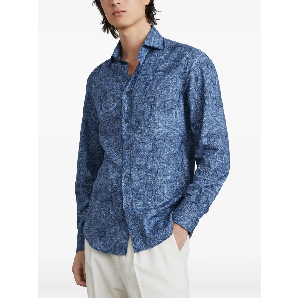 BRUNELLO CUCINELLI Stijlvolle Shirt C001 Blue Heren