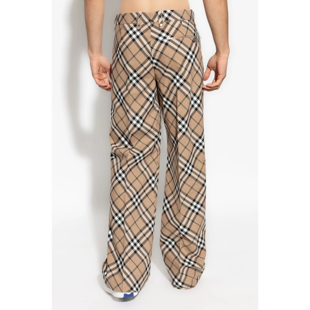 Burberry Geruite broek Beige Heren