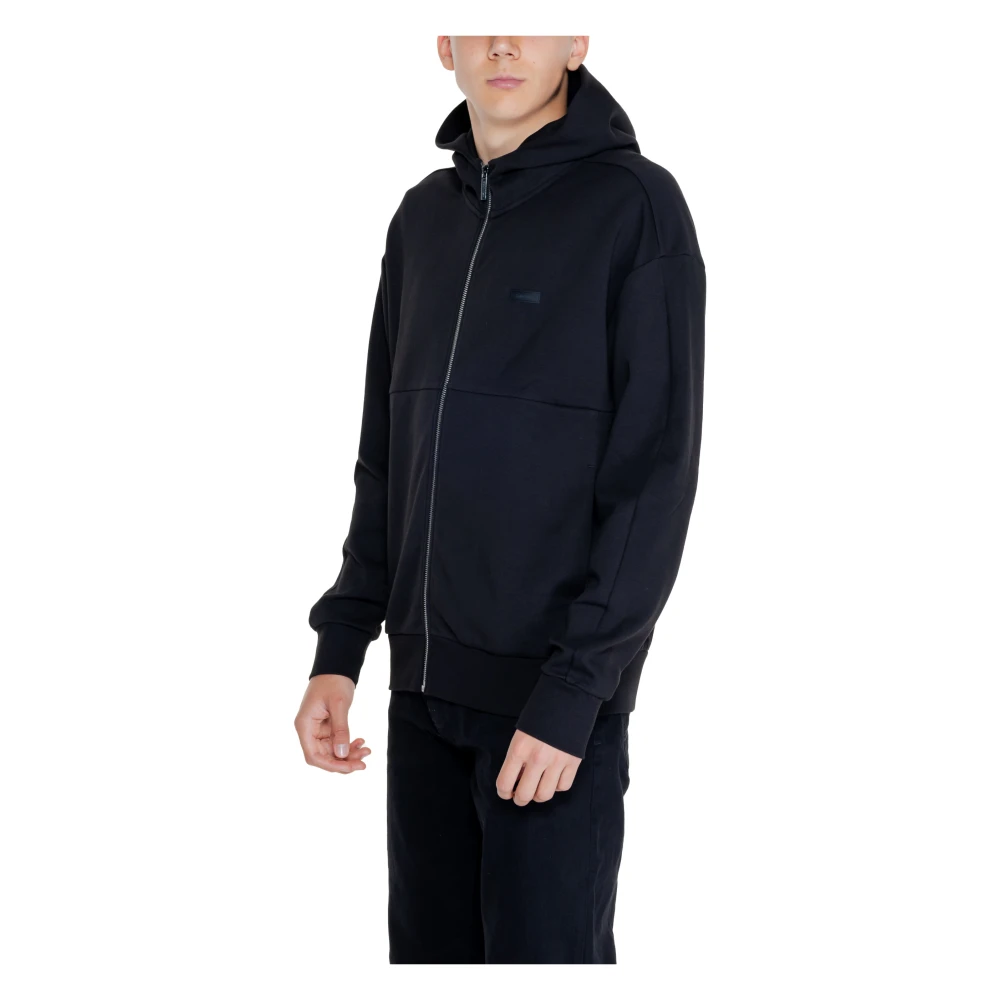 Calvin Klein Geëmbosseerd Logo Sweatshirt Collectie Katoenmix Black Heren