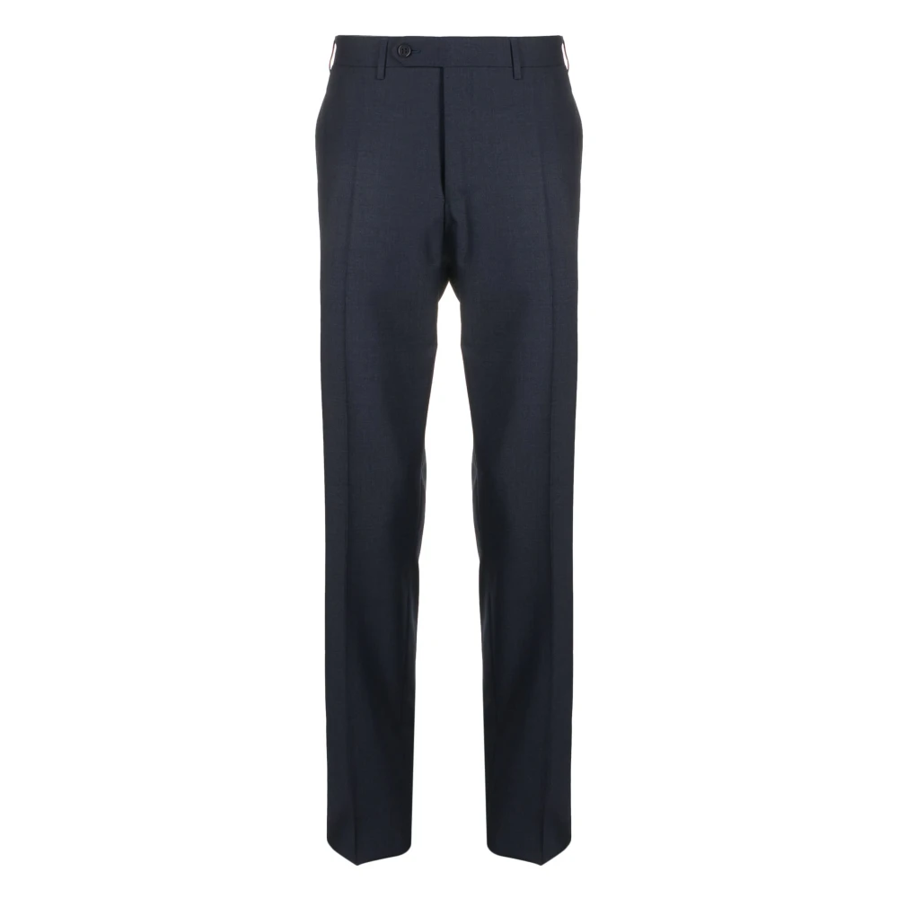 Canali Stretch wollen broek met zakken Blue Heren