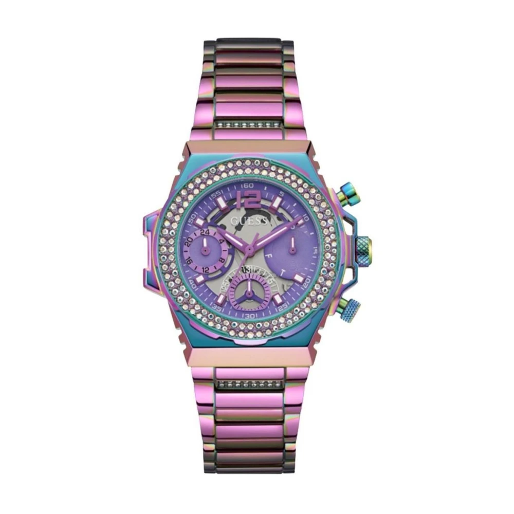 Guess Damen Violett Fusion Lila Edelstahl Uhr Quarz Gw0552l4 - Image 2