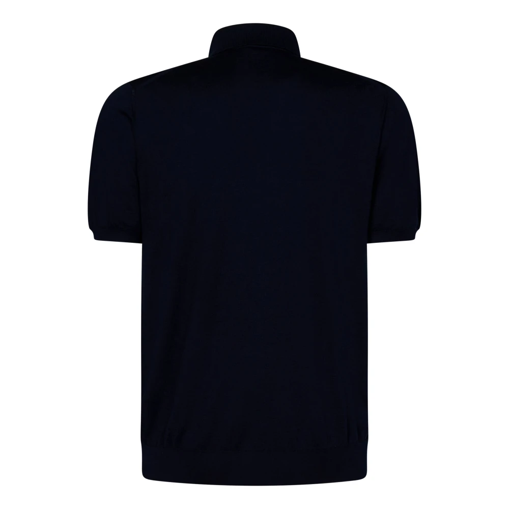 Kiton Blauwe T-shirts en Polos met Drieknoopssluiting Blue Heren