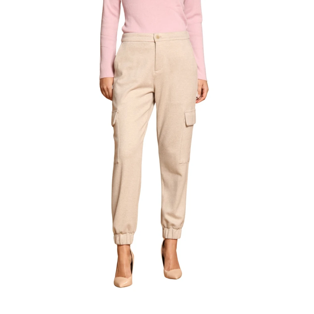 Mason's Beige Cargo Broek Relaxte Pasvorm Jersey Beige Dames