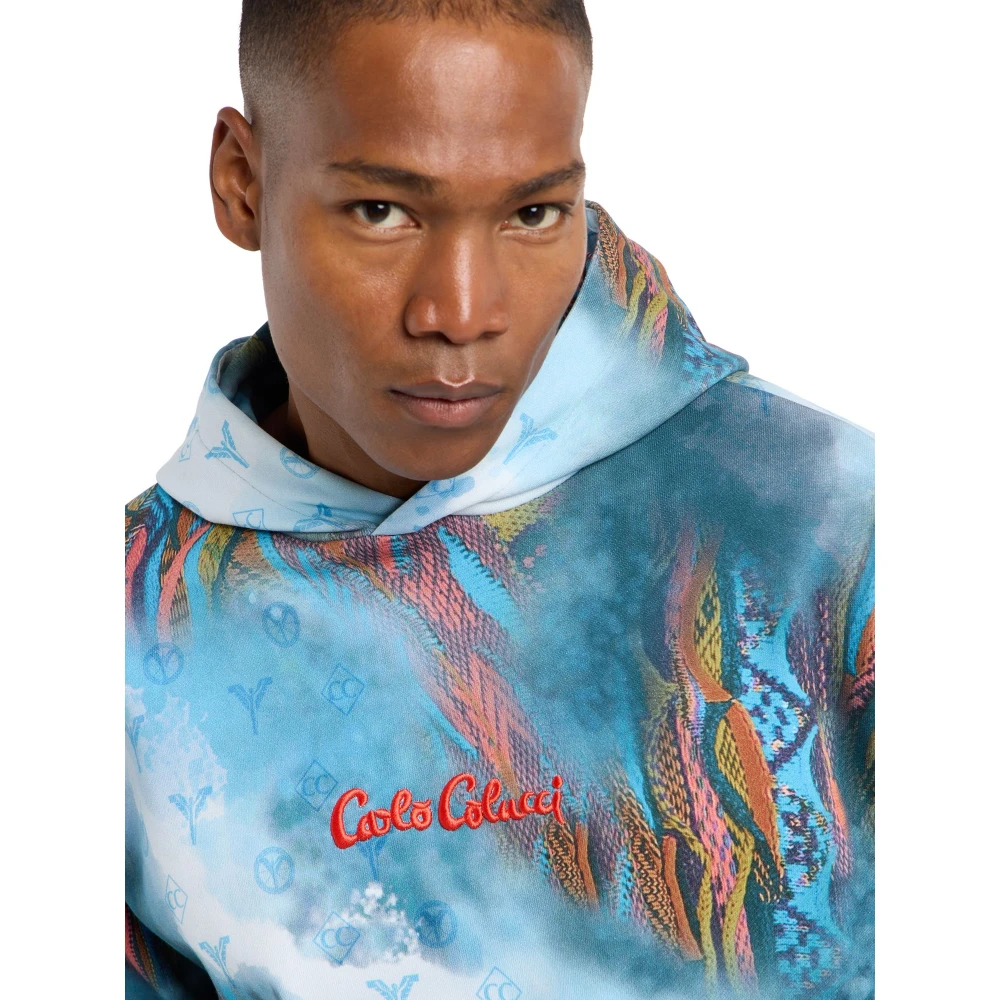 carlo colucci Sprayed Knit Oversize Hoodie Multicolor Heren