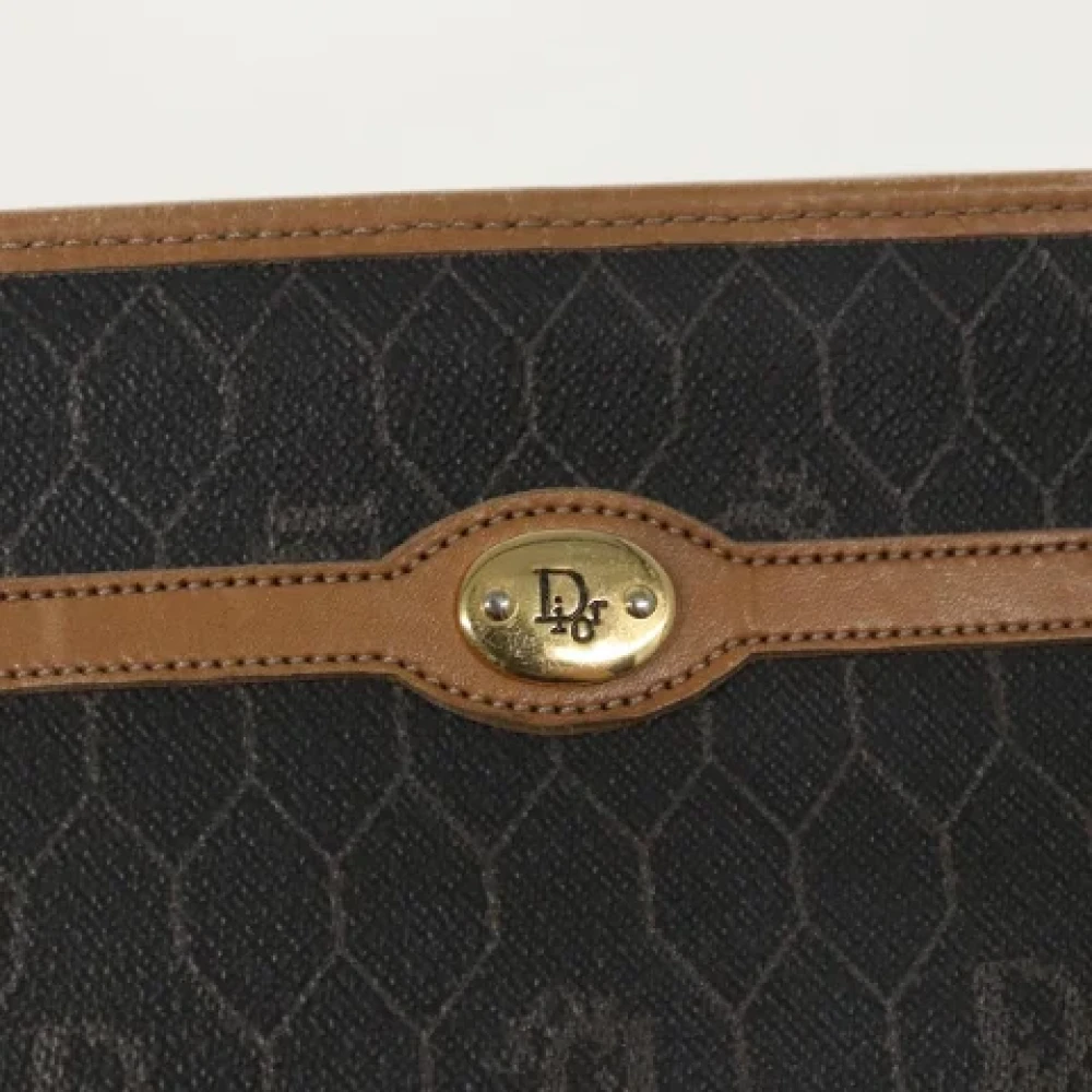 Dior Vintage Pre-owned Canvas clutches Black Dames