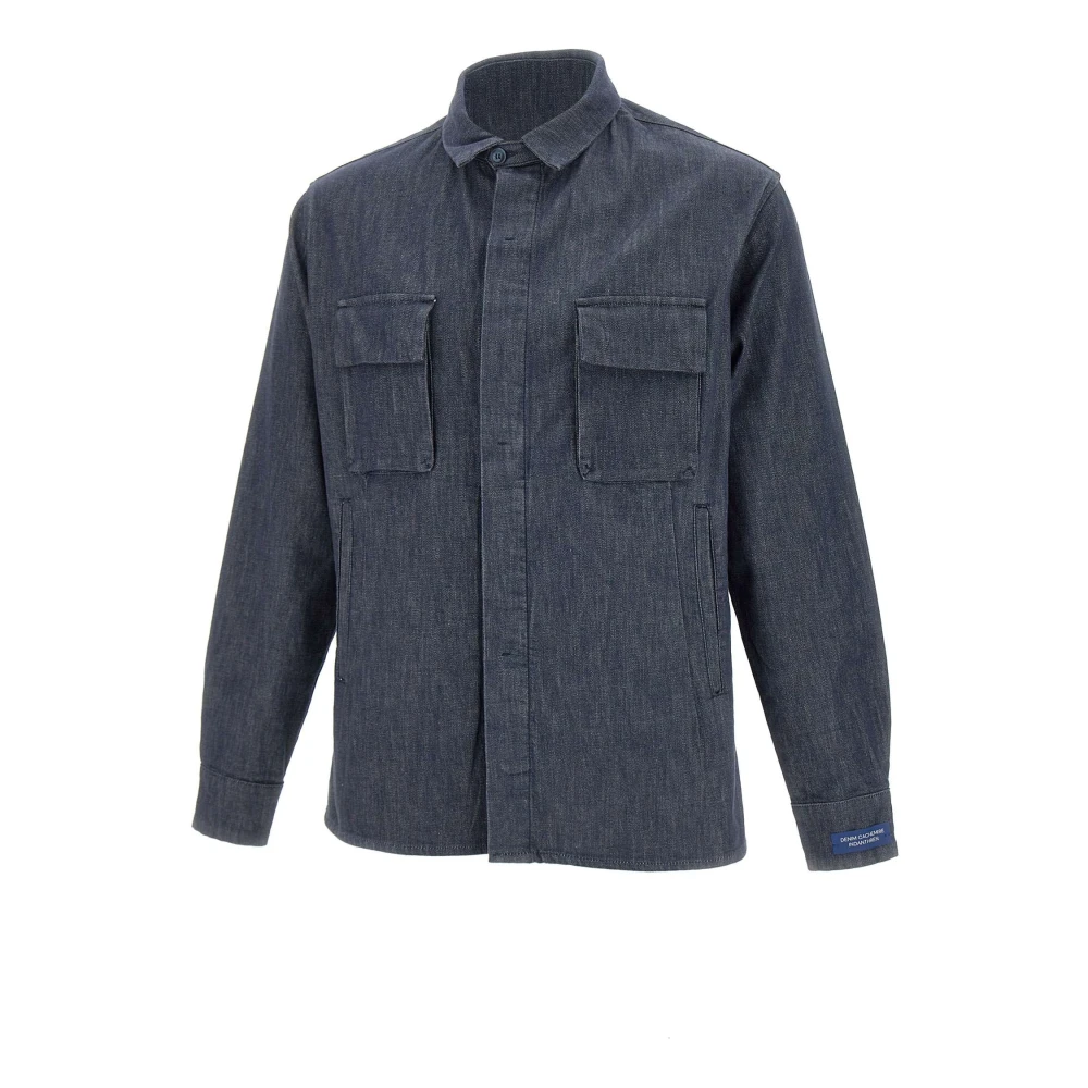 Re-Hash Navy Blauw Katoen Kasjmier Jas Blue Heren
