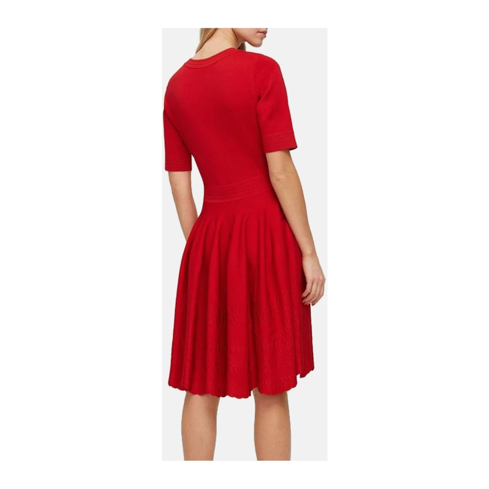 Carolina Herrera Rode Jacquard Jurk met Aansluitend Bovenstuk Red Dames