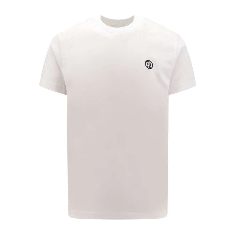 Burberry Wit Crew-neck T-shirt Korte mouw White Heren