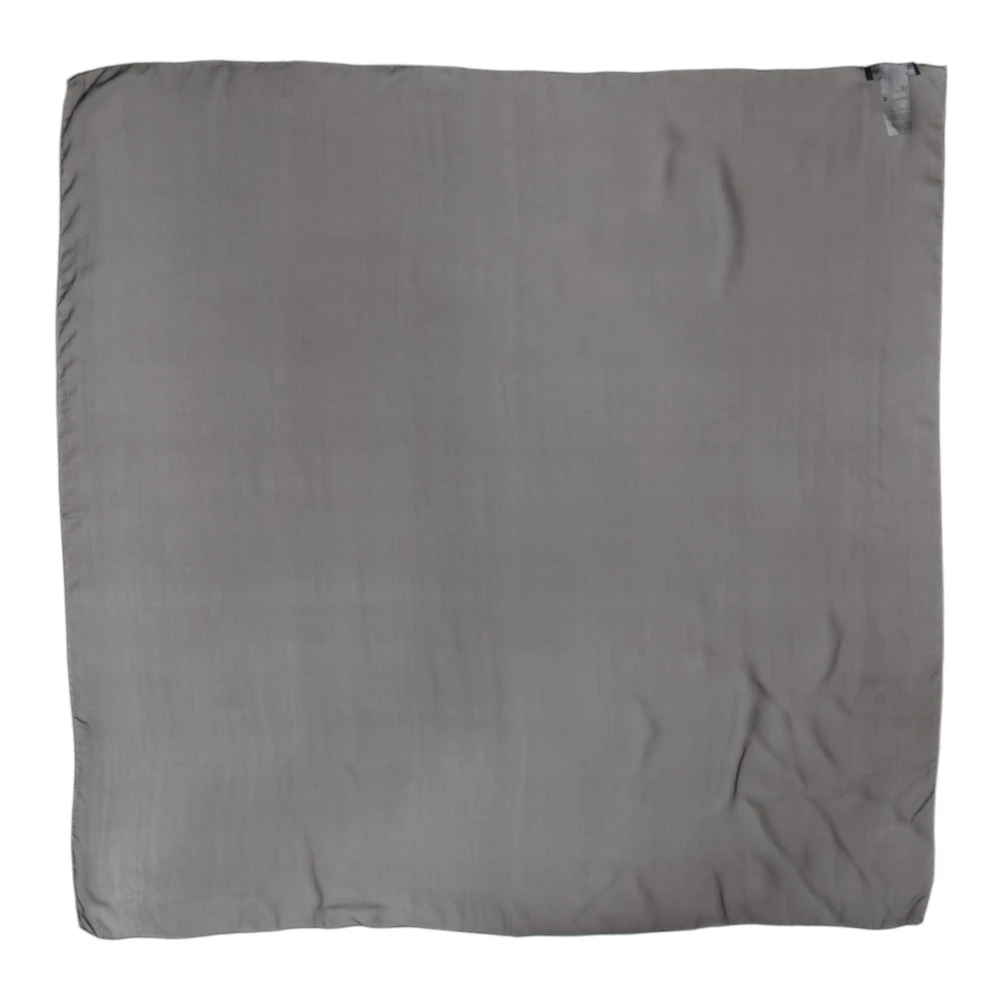 Dolce & Gabbana Women's Gray Silk Scarves, One Size, Black Silk Square Foulard