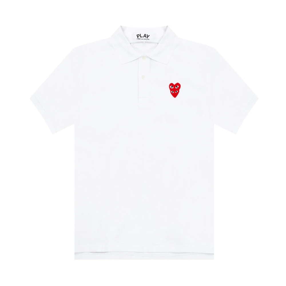 Comme des Garçons Play Polo shirt met logo White Heren