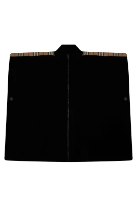 Cape i ull med Check-detalj