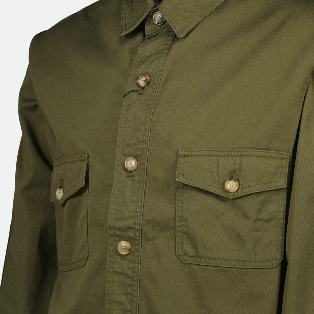 Saint Laurent Cotton Overshirt Green Heren