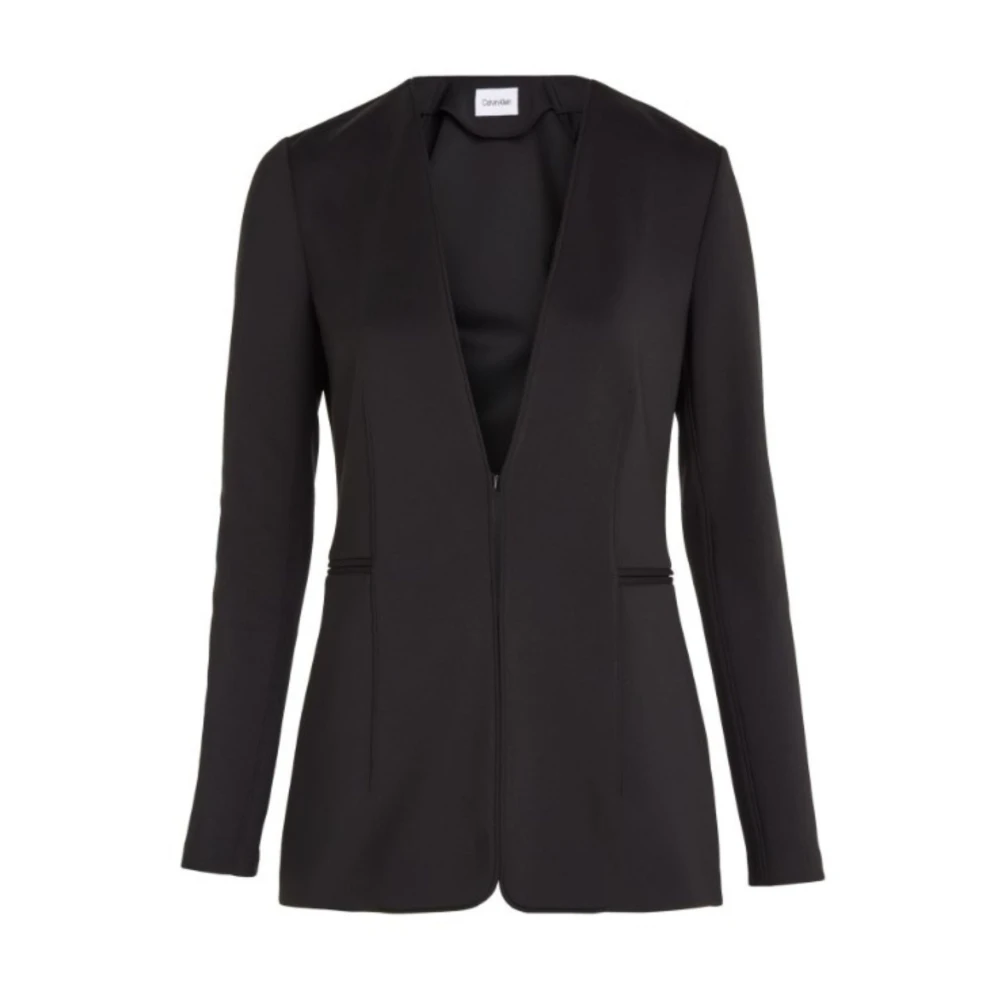 Calvin Klein Slim Fit Blazer met enkele knoop Blue Dames