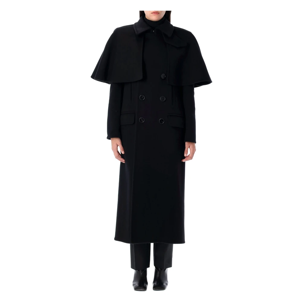 Chloé Zwarte Lange Cape Jas Buitenkleding Black Dames