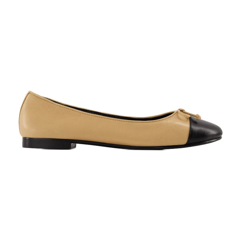 Tory Burch Women's Beige Cap Toe Ballerinas - Leather