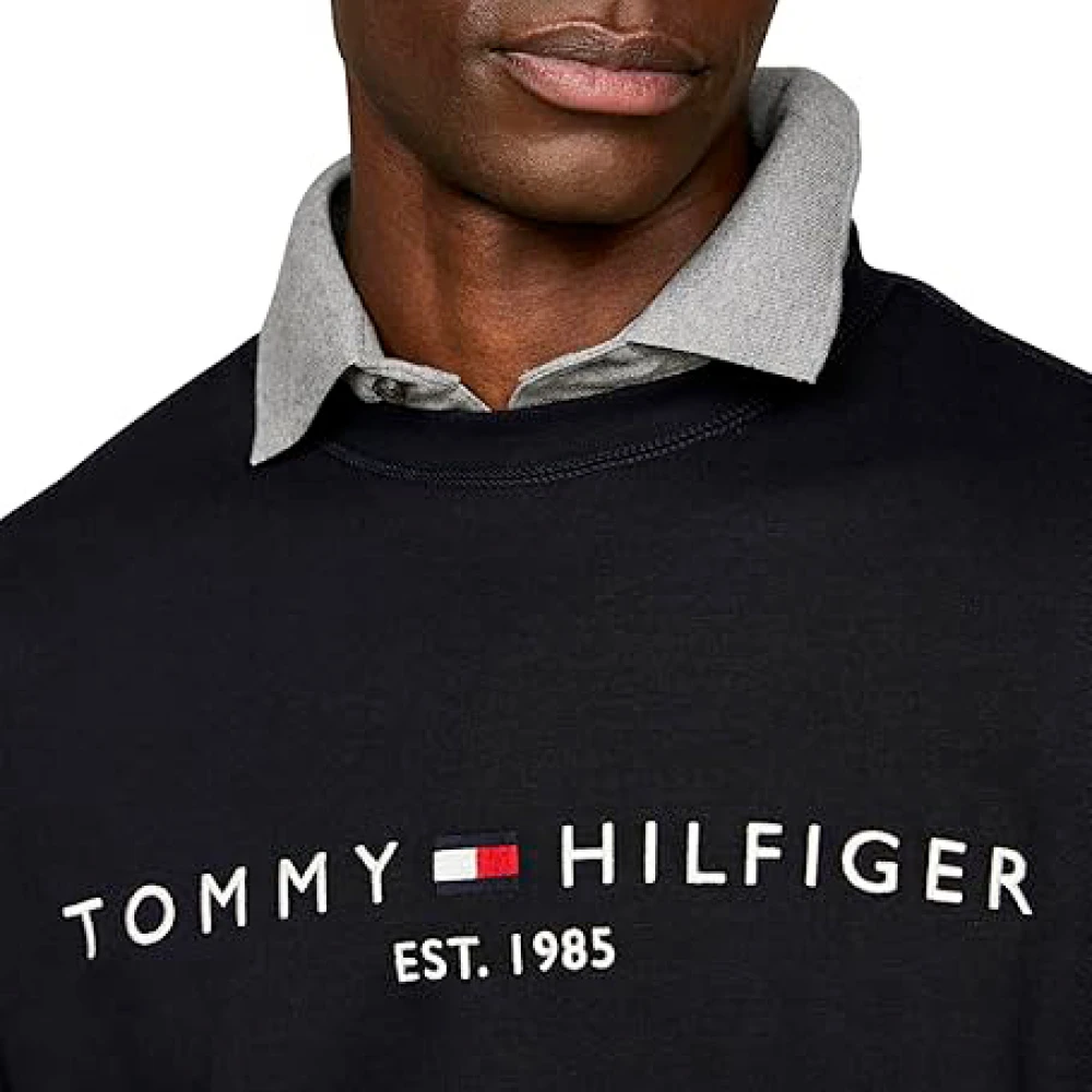Tommy Hilfiger Men's Logo Crew Sweatshirt Blue 2XL - Image 8