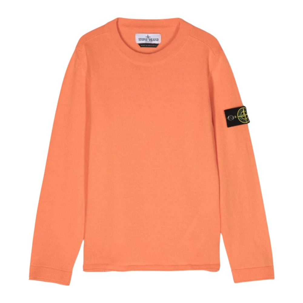 Stone Island Orange Tröja med Logomudd Orange, Pojke