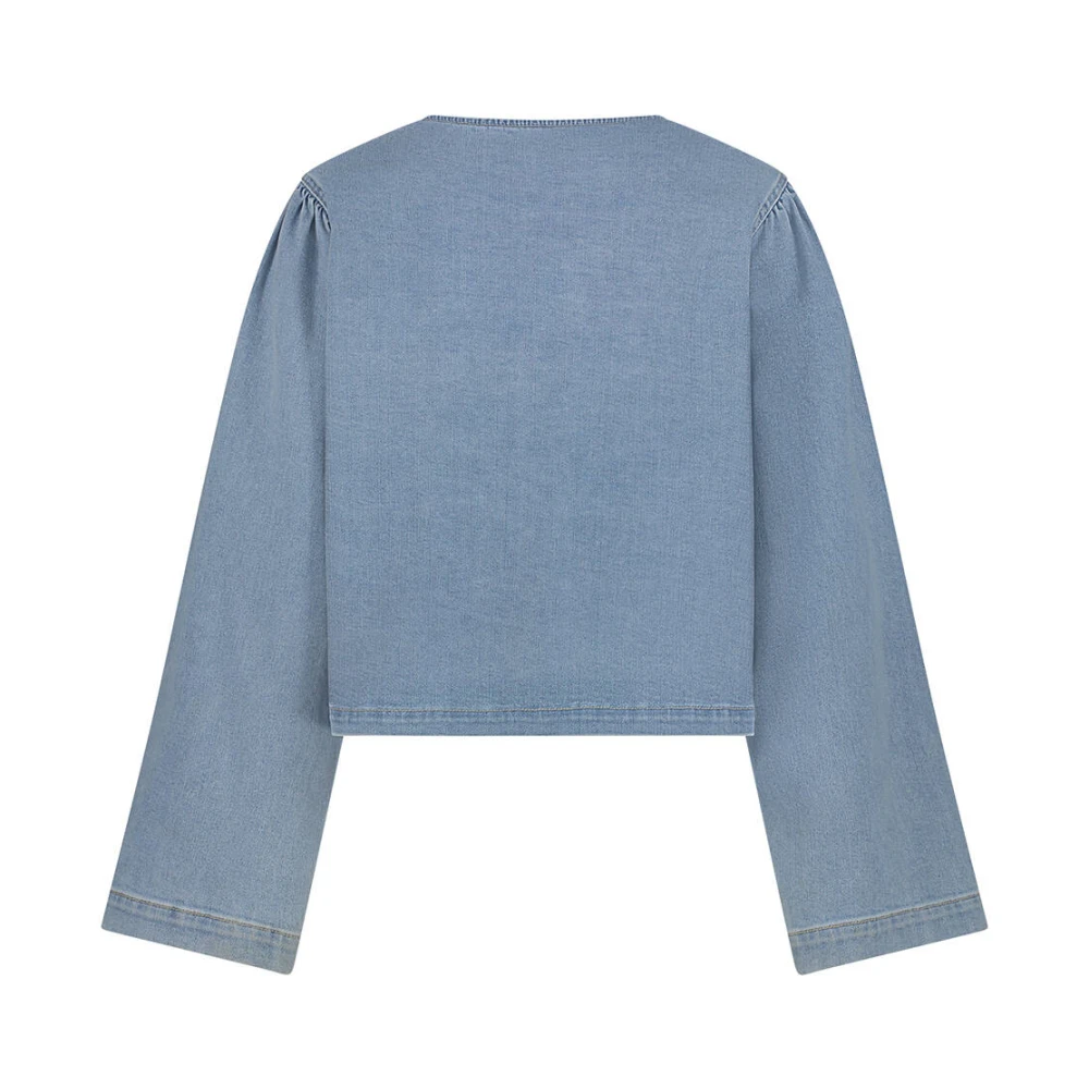 Nukus Strikblouse Lange Mouw Stijlvol Blue Dames