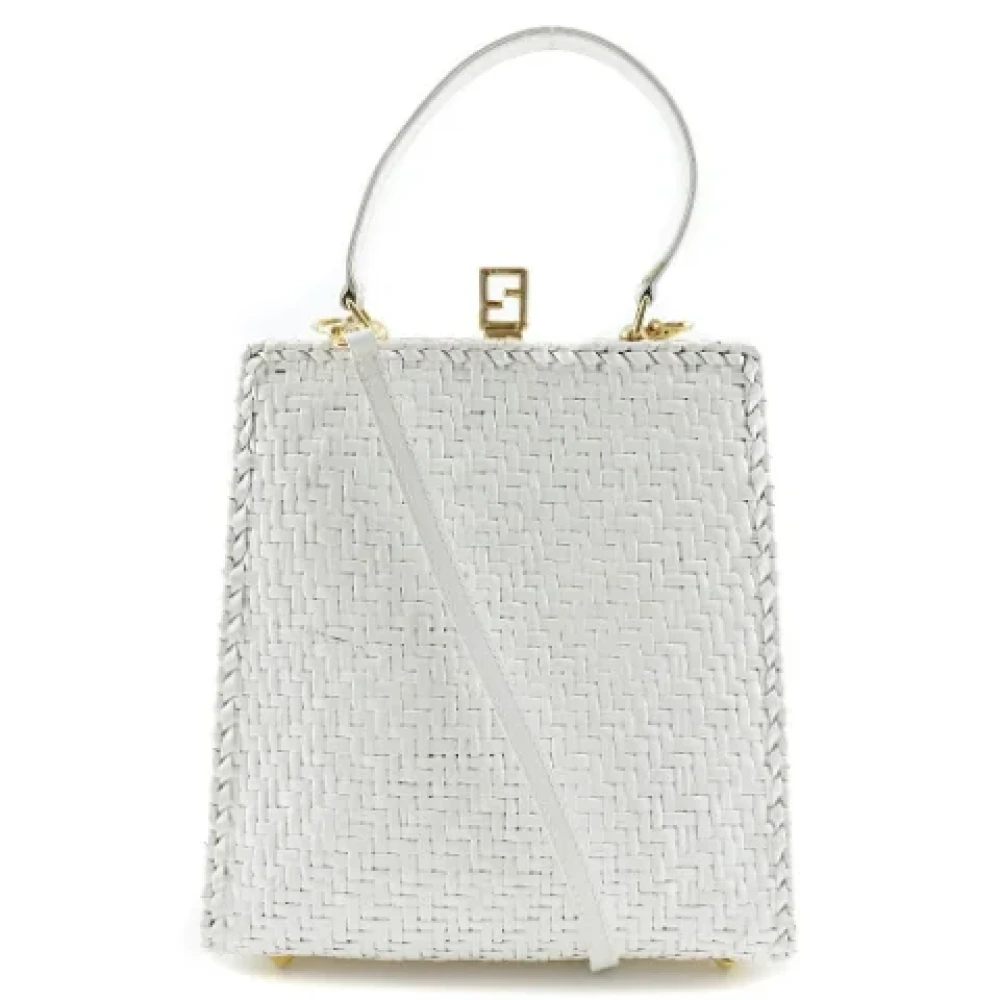 Fendi Vintage Pre-owned Leather handbags White Dames
