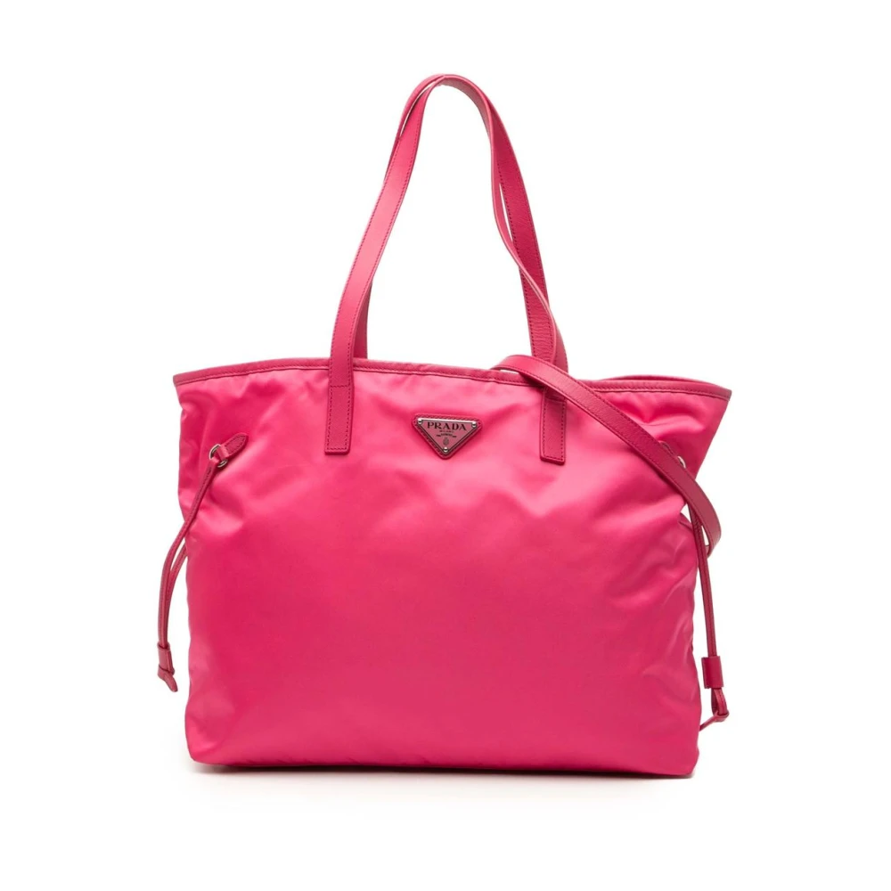 Prada Vintage Women's Pink Pre-Owned Nylon Tote Bag