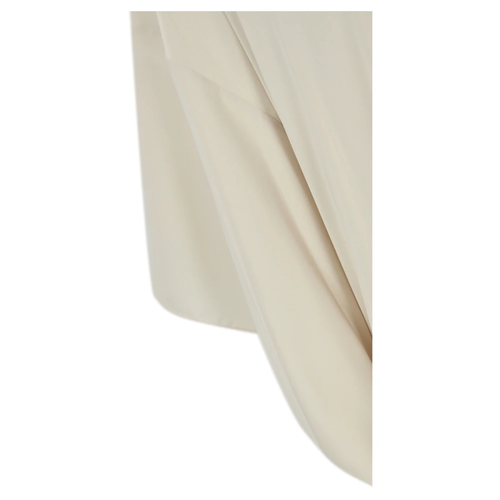 D.Exterior Satijnen Batwing Blouse Off-White Brown Dames