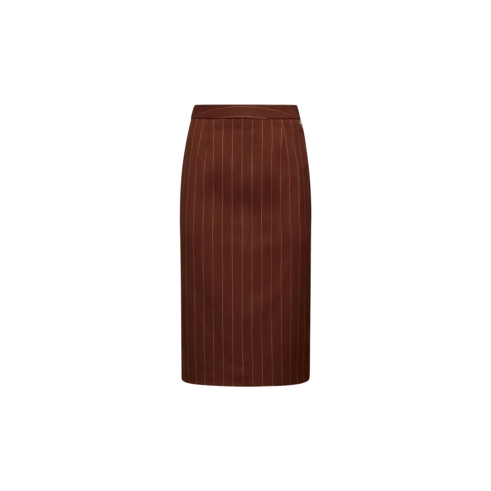 Silvian Heach Vrouw Bruin Rokken Dames, L, Polyester, Rok Met Dunne Strepen