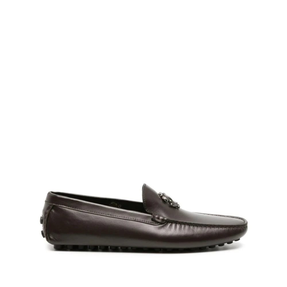 Roberto Cavalli Men's Brown Loafers,, Leather Loafers For Casual Style Size 10
