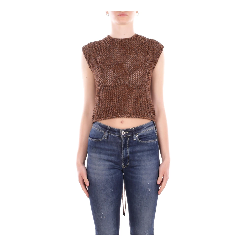 Alpha Studio Damen Braun Strickwaren, Mgröße: