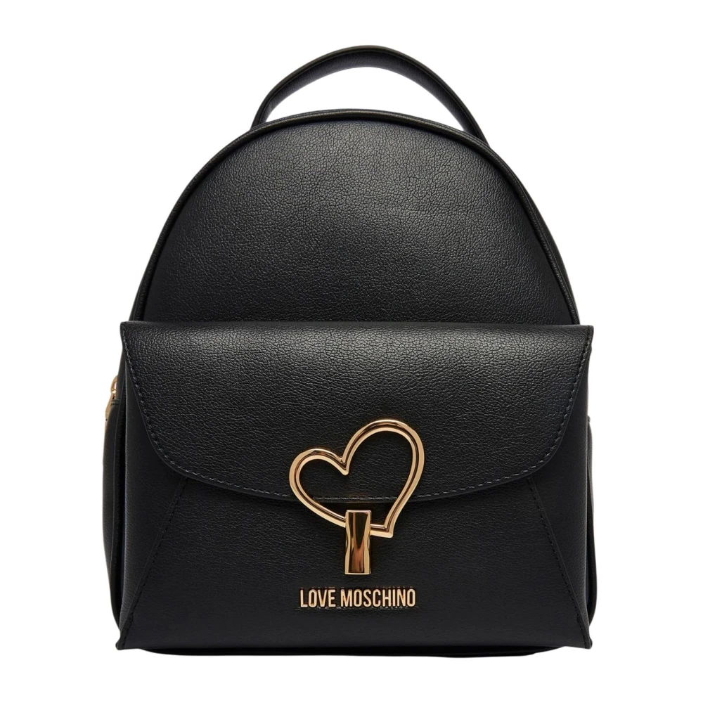 Love Moschino Vrouw Zwart Tassen Dames, One Size, Heart Detail Backpack