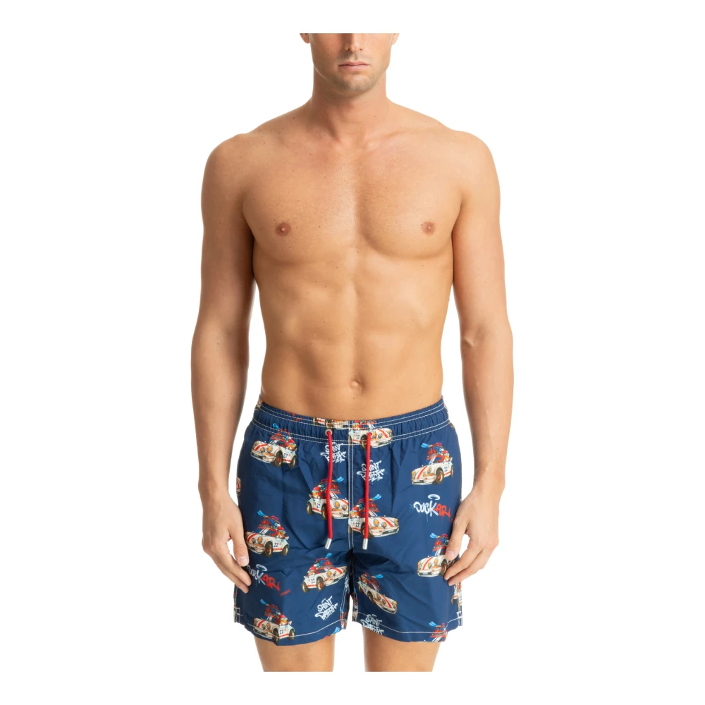 Abstrakte Duck Swim Shorts med Snor