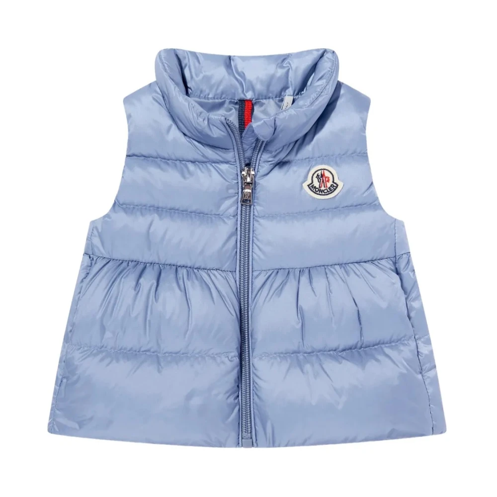 Moncler Girls Blue Waistcoats, 9 M, Kids Down Feather Coat