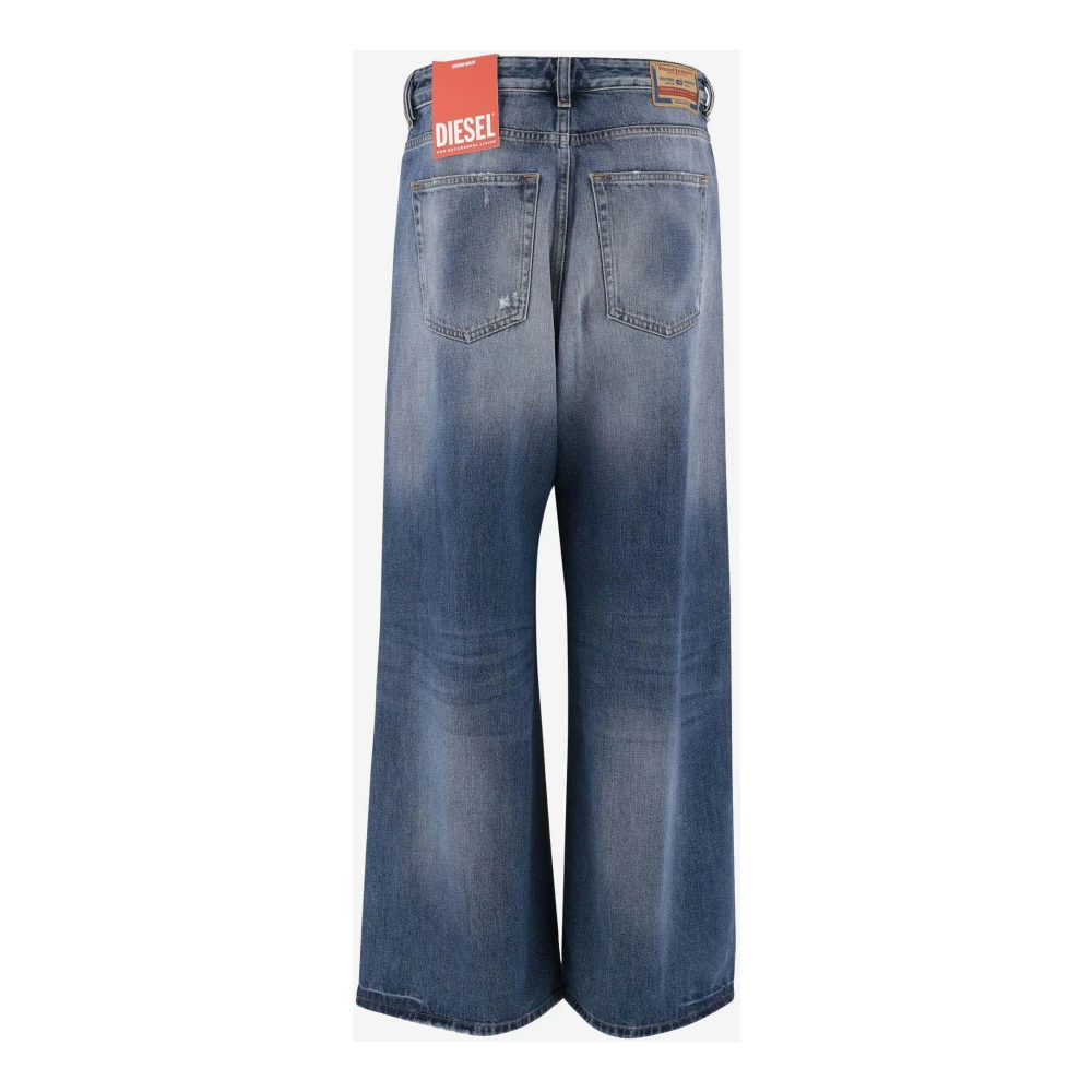 Diesel Wijde Pijp Denim Jeans met Gewassen Effect Blue Dames