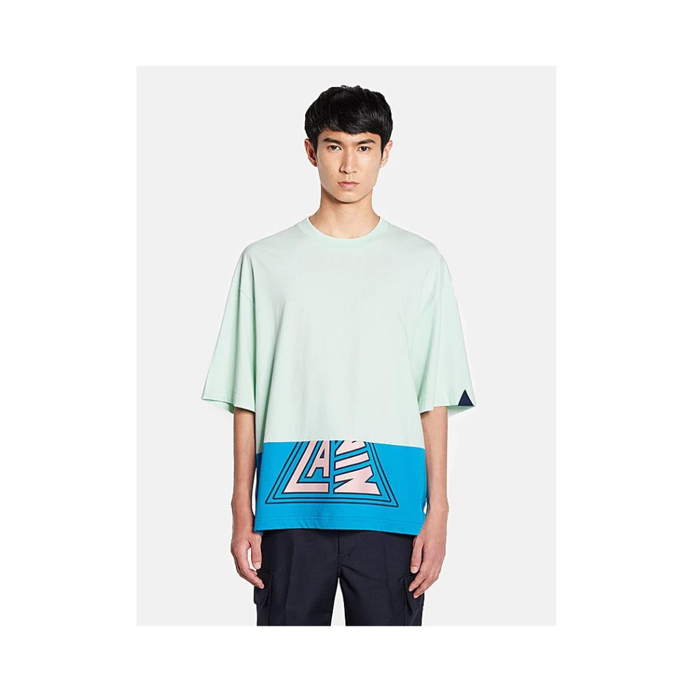Lanvin Gestructureerd Driehoek Print T-Shirt Blue Heren