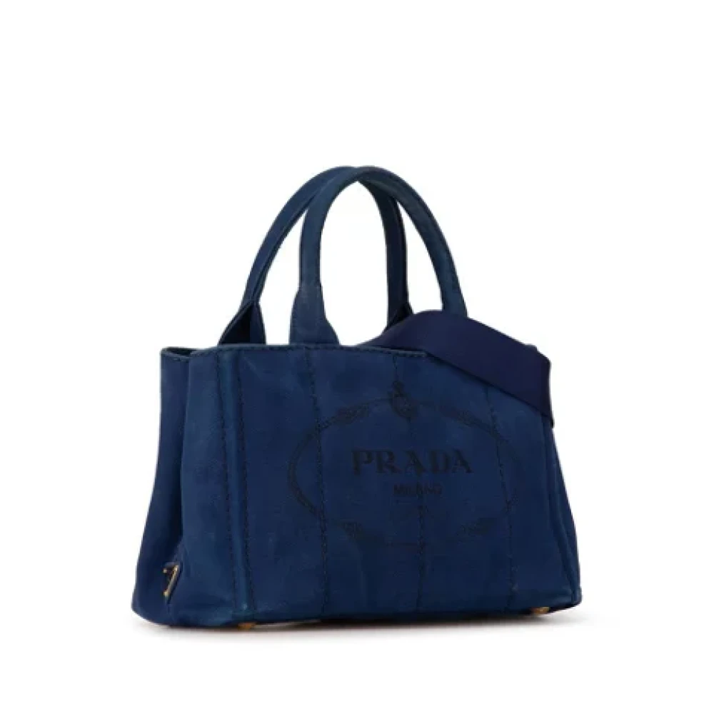 Prada Vintage Pre-owned Canvas prada-bags Blue Dames
