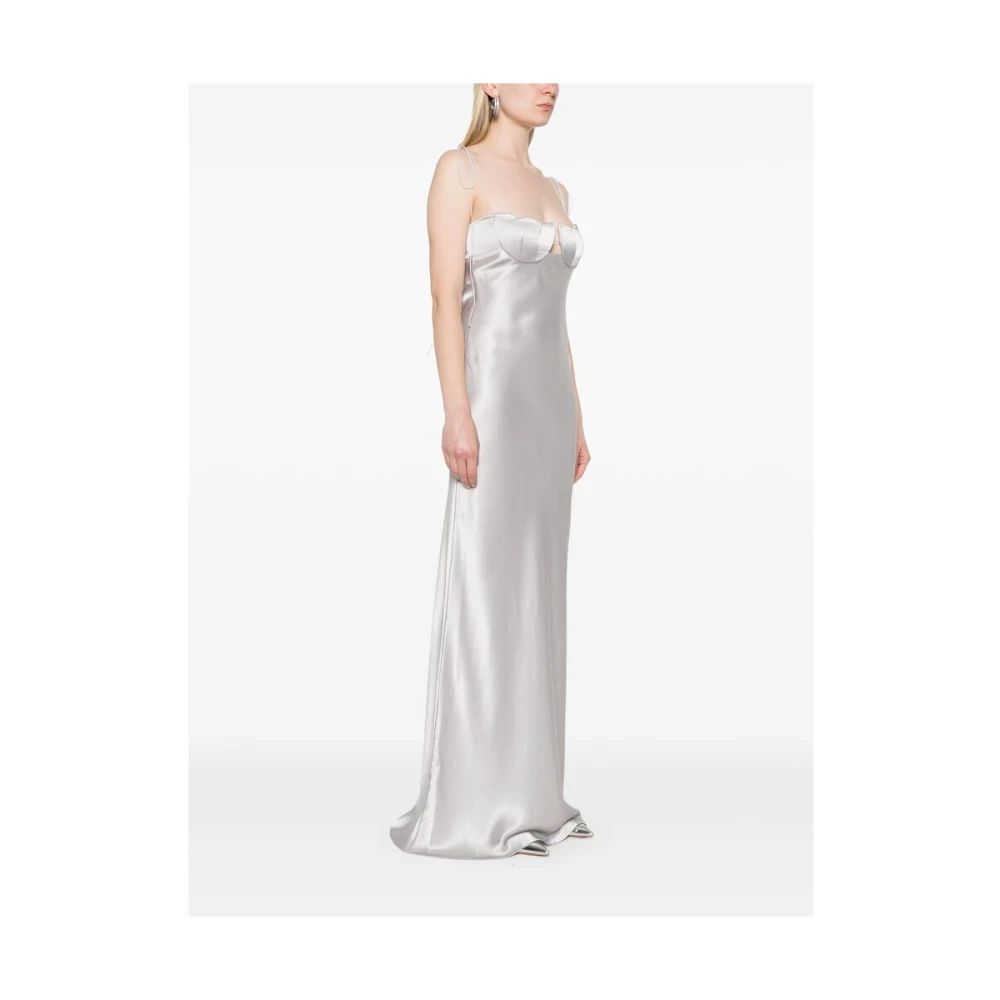 Anna October Grijze Slip Jurk met Bustier Halslijn Gray Dames
