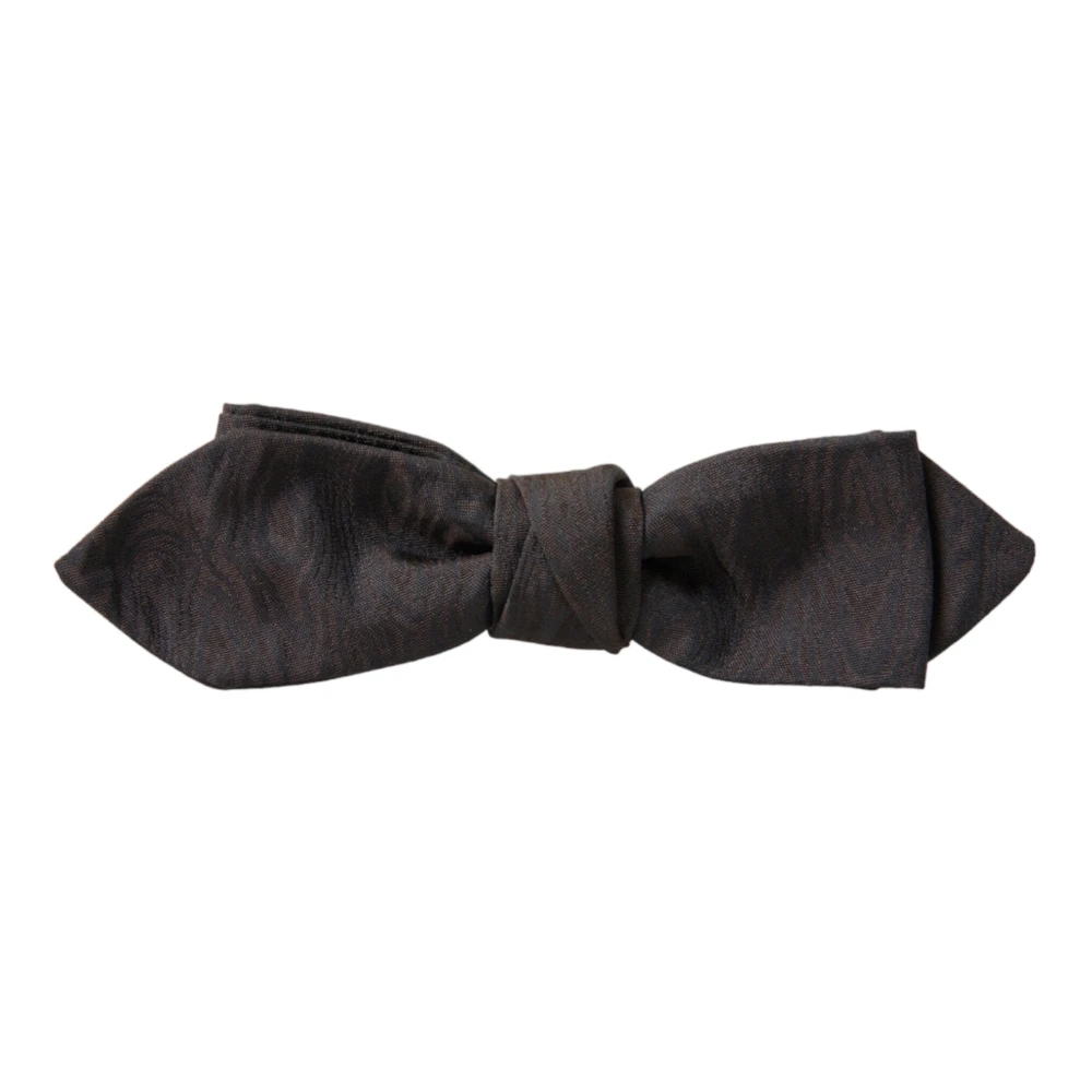 Dolce & Gabbana Elegante Bruine Zijden Strik Brown Heren