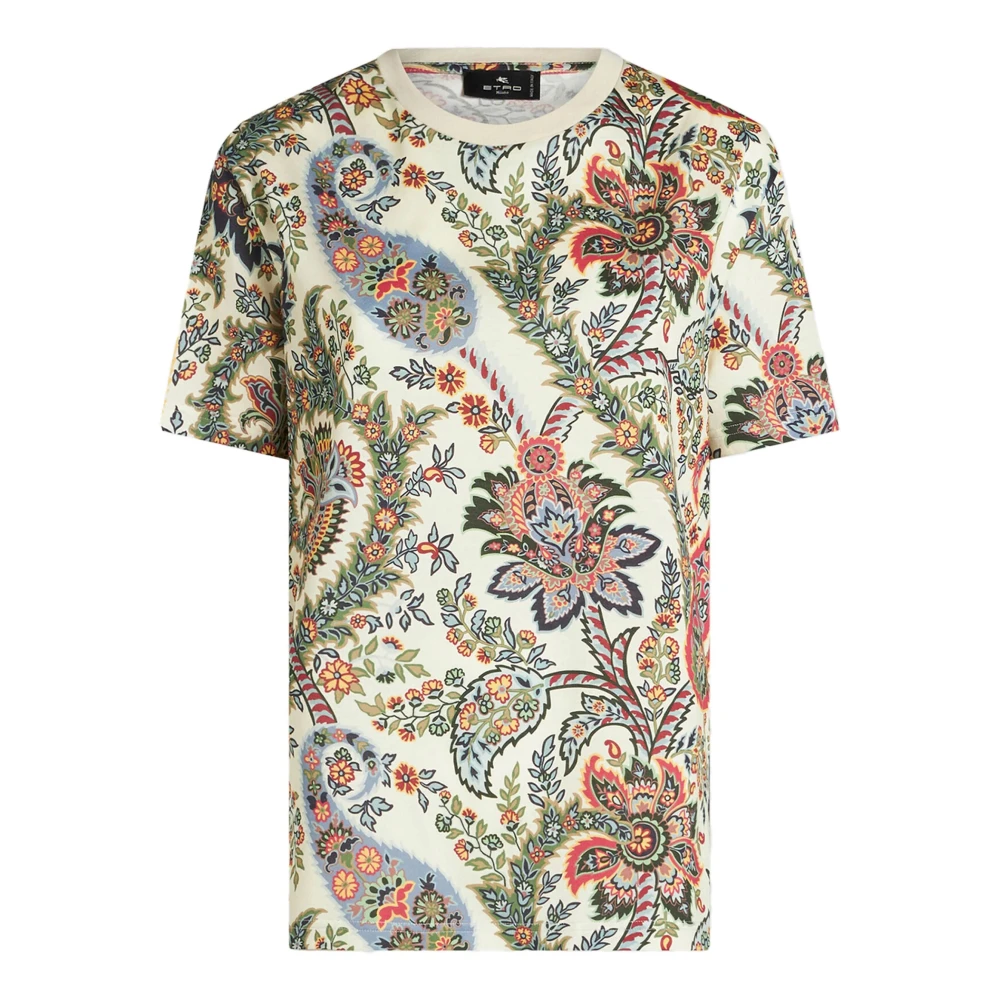 ETRO Bloemen Paisley Print Katoenen T-shirt Multicolor Dames