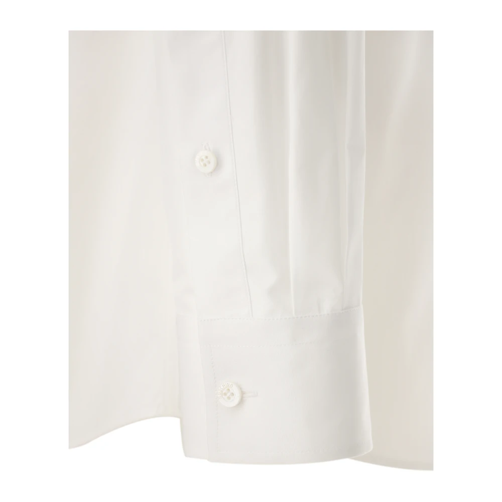 Moschino Puurd Katoen Poplin Overhemd Wit White Heren