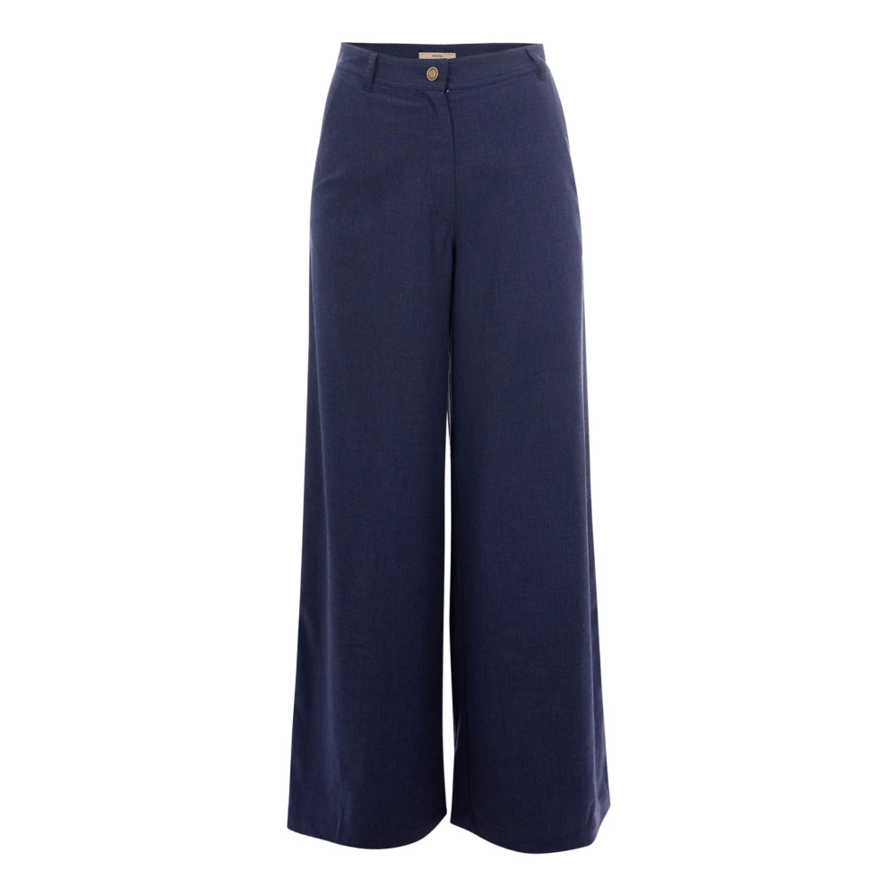 Sessun Women's Blue Wide Trousers, S, Wide Trousers