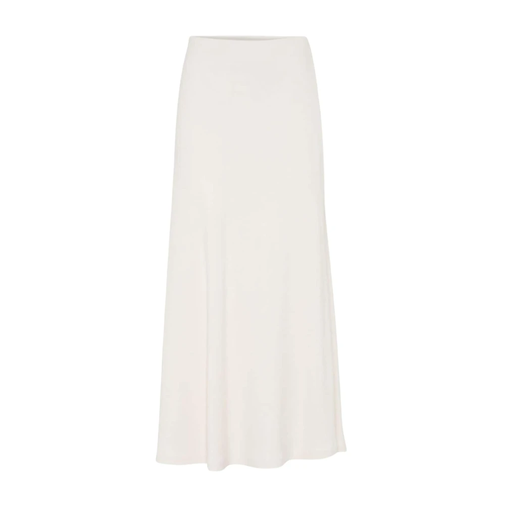 BRUNELLO CUCINELLI Witte Midi Rok in Twill Couture White Dames