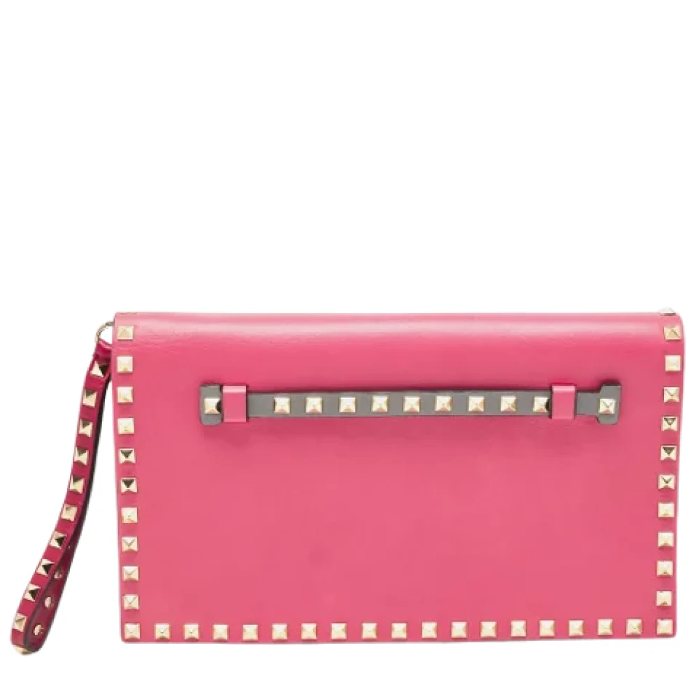 Valentino Vintage Pre-owned Leather clutches Pink Dames