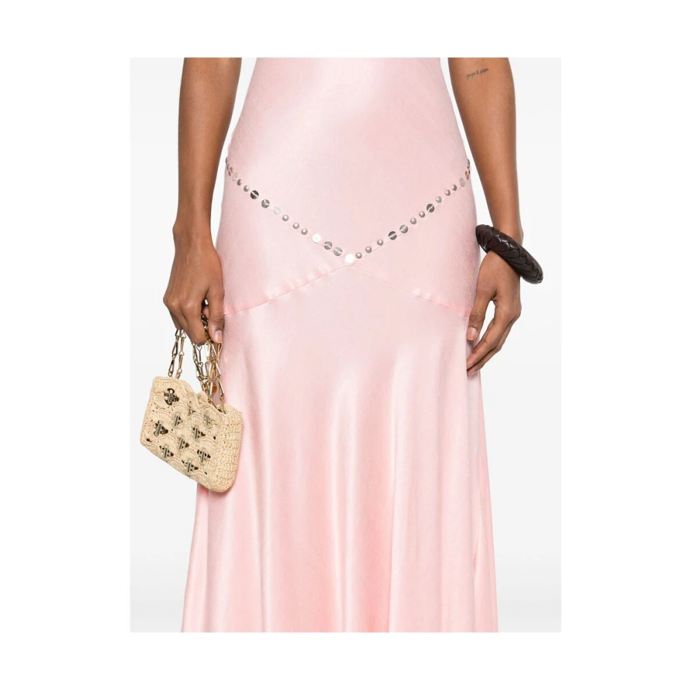 Siedrés Bubblegum Roze Halternek Open Rug Jurk Pink Dames