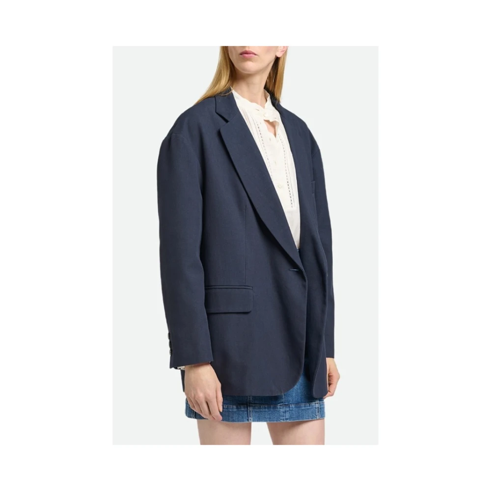 Vanessa Bruno Marine Oversize Urban Katoenen Jas Blue Dames
