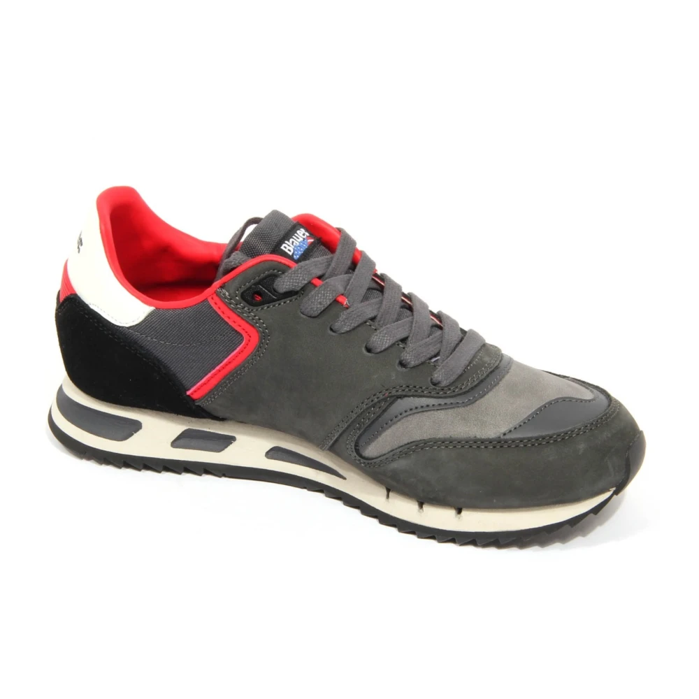 Blauer Men's Gray Grey Leather/Fabric Shoes - Sneakers - 7 Uk - Shoes