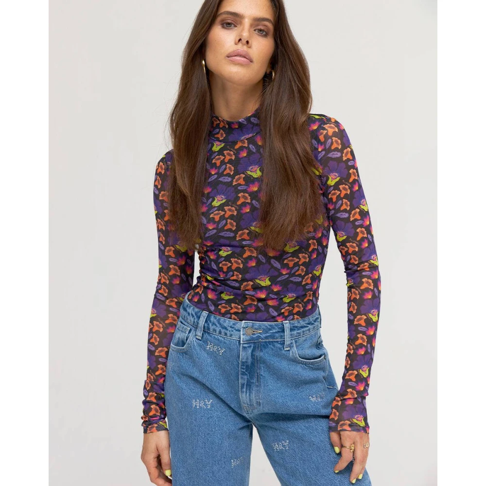 Harper & Yve Lange Mouw Top Jane-Ls Purple Dames