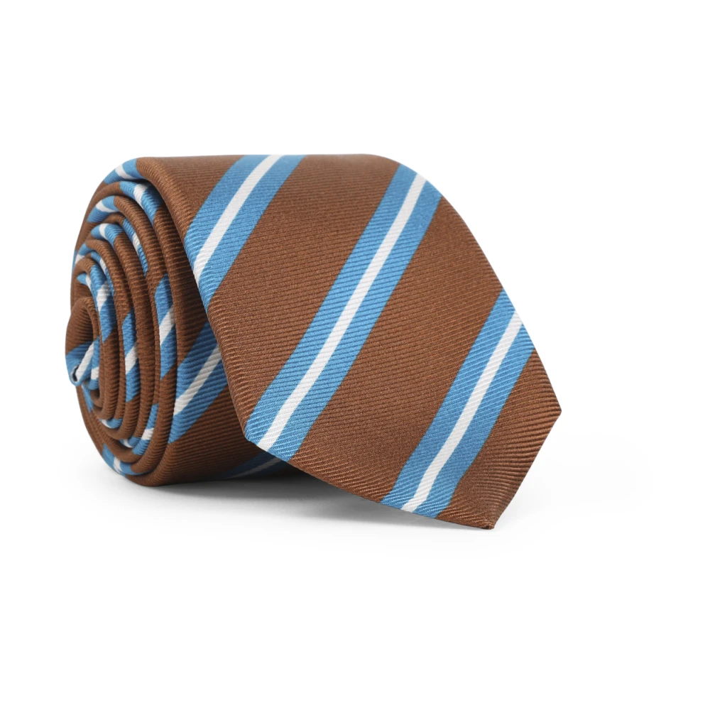 Kiton Bruine Zijden Stropdas Elegante Stijl Multicolor Heren